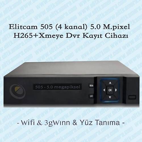 Elitcam 505 -Xmeye- 4 Kanal 5.0 M.Pixel Ahd Kayt Cihaz