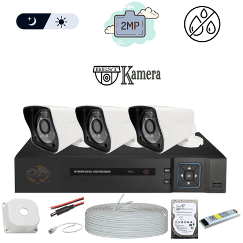 Bestcam Eco 5.0 Mega Piksel Lensli ( 3 ) Kameral Full Paket Gvenlik Sistemi HDD Dahil