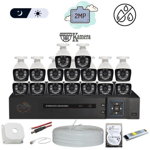Bestcam Eco 5.0 Mega Piksel Lensli ( 16 ) Kameral Full Paket Gvenlik Sistemi HDD Dahil