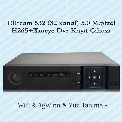 Elitcam Pro 532 32 Kanal Dvr 5.0 Megapixel H265+ 16 ses xmeye