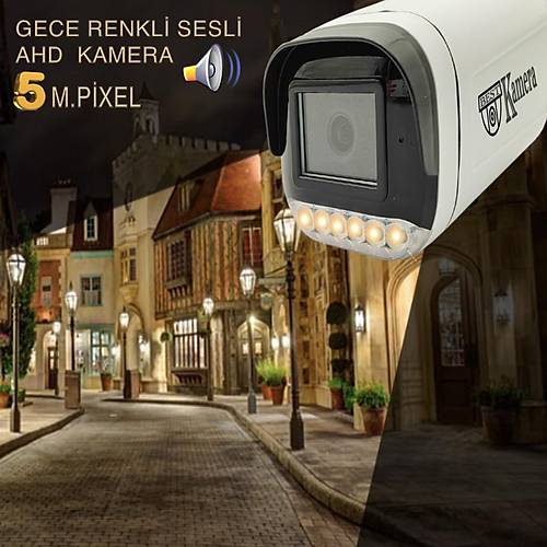 BESTCAM 9555WS AHD Full Color Gece Gr Renkli (SESL ) Kamera 5 Mega Piksel 2160p Full HD Su Geirmez