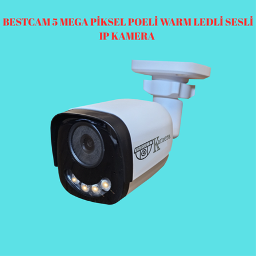 BESTCAM 5 Mega Piksel Ip Kamera Sesli Gece Gr Renkli n Ikl Poe Mevcut