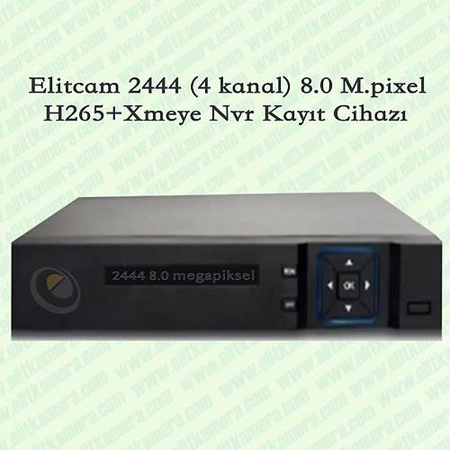 Elitcam 2444 8.0 M.pixel 4 Kanal Nvr Kayt Cihaz H265+ xmeye