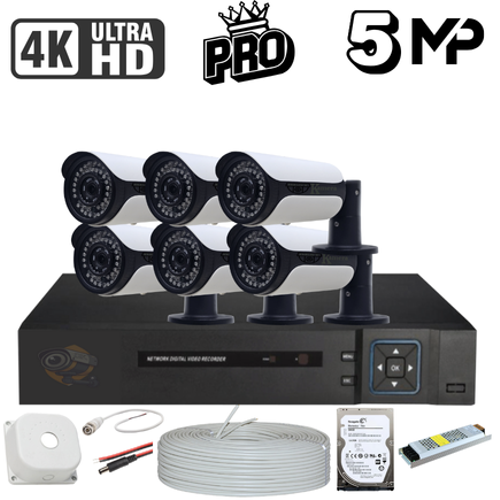 BESTCAM PRO SET 5 Mega Piksel Sony Lensli ( 6 ) Kameral Full Paket Gvenlik Sistemi HDD Dahil