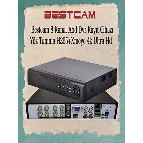 BESTCAM 7008 8 Kanal Ahd Kayt Cihaz Xmeye H265+ Yz tanma