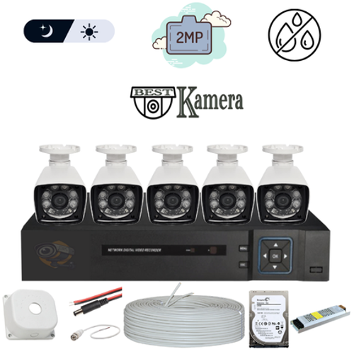 Bestcam Eco 5.0 Mega Piksel Lensli ( 5 ) Kameral Full Paket Gvenlik Sistemi HDD Dahil