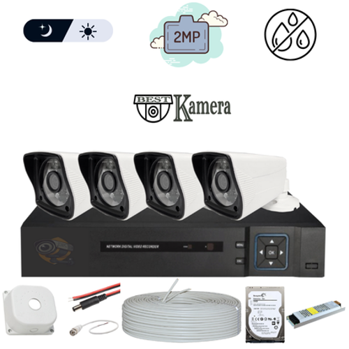 Bestcam Eco 5.0 Mega Piksel Lensli ( 4 ) Kameral Full Paket Gvenlik Sistemi HDD Dahil