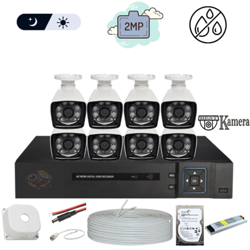 Bestcam Eco 5.0 Mega Piksel Lensli ( 8 ) Kameral Full Paket Gvenlik Sistemi HDD Dahil