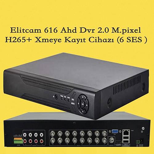 Elitcam - 616  16 Kanal 6 Sesli Ahd Kayt Cihaz Xmeye 4K Pro seri