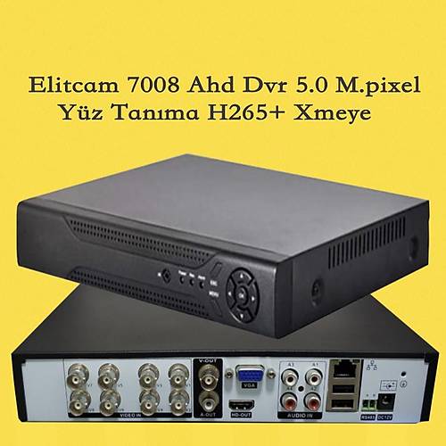 Elitcam 7008 8 Kanal Ahd Kayt Cihaz Xmeye H265+ Yz tanma