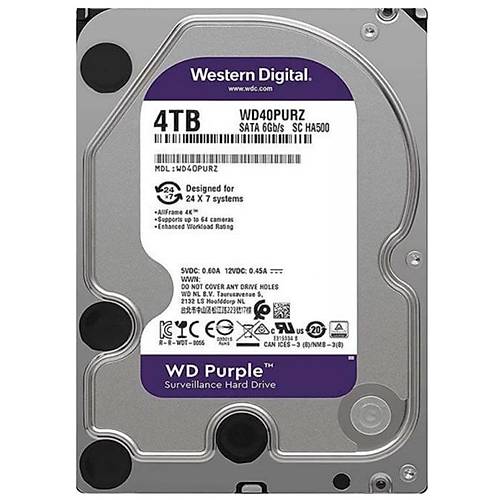 4 TB 3.5 5400RPM 64MB PURPLE WD10PURX 7/24 GVENLK DSK HDD