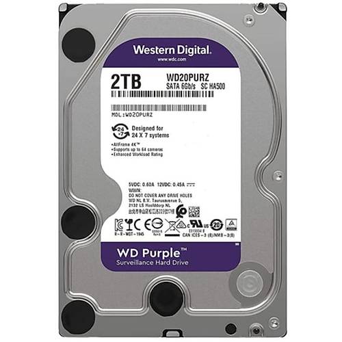 2 TB 3.5 5400RPM 64MB PURPLE WD10PURX 7/24 GVENLK DSK HDD