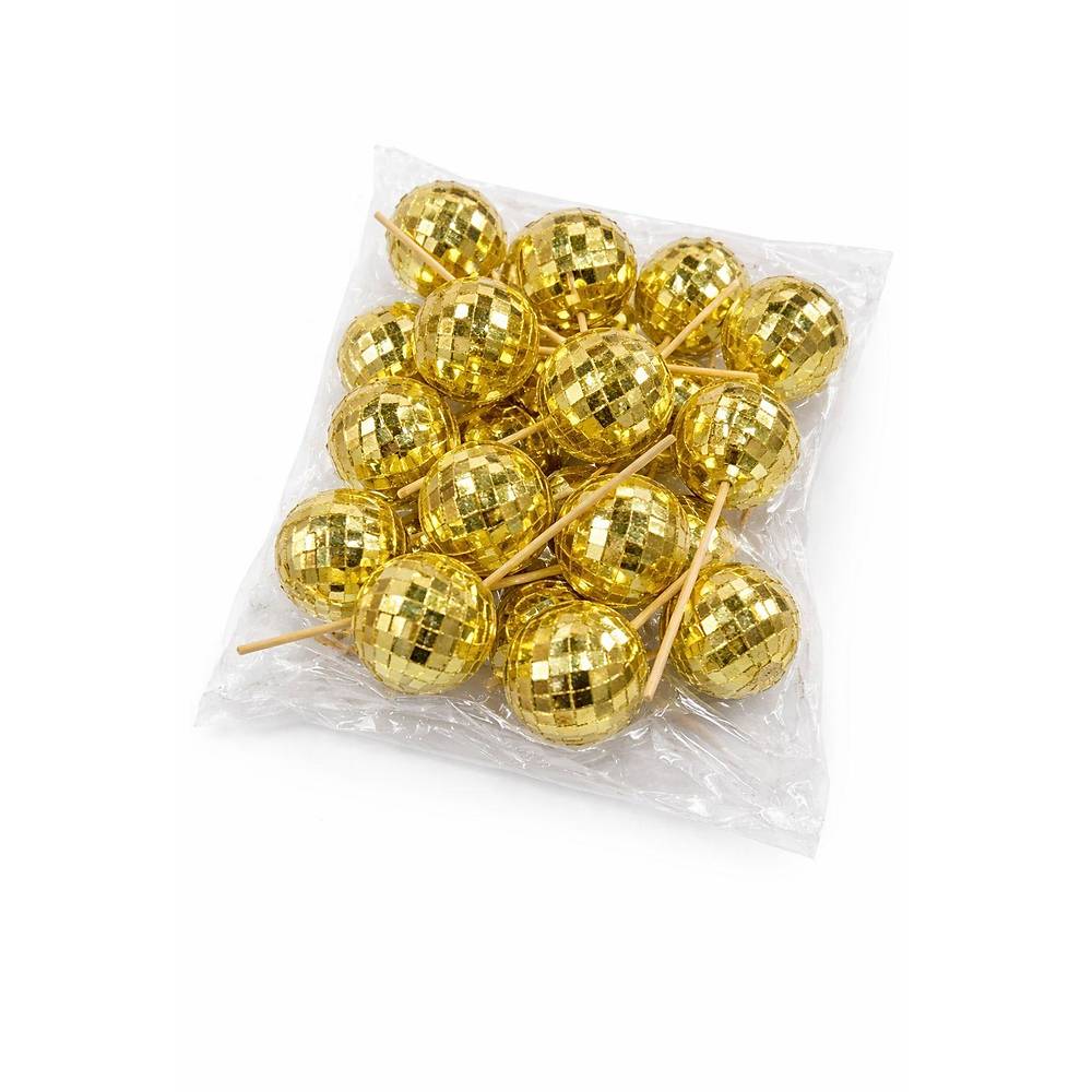 Saplı Gold Disko Topu 4cm 20 Adet