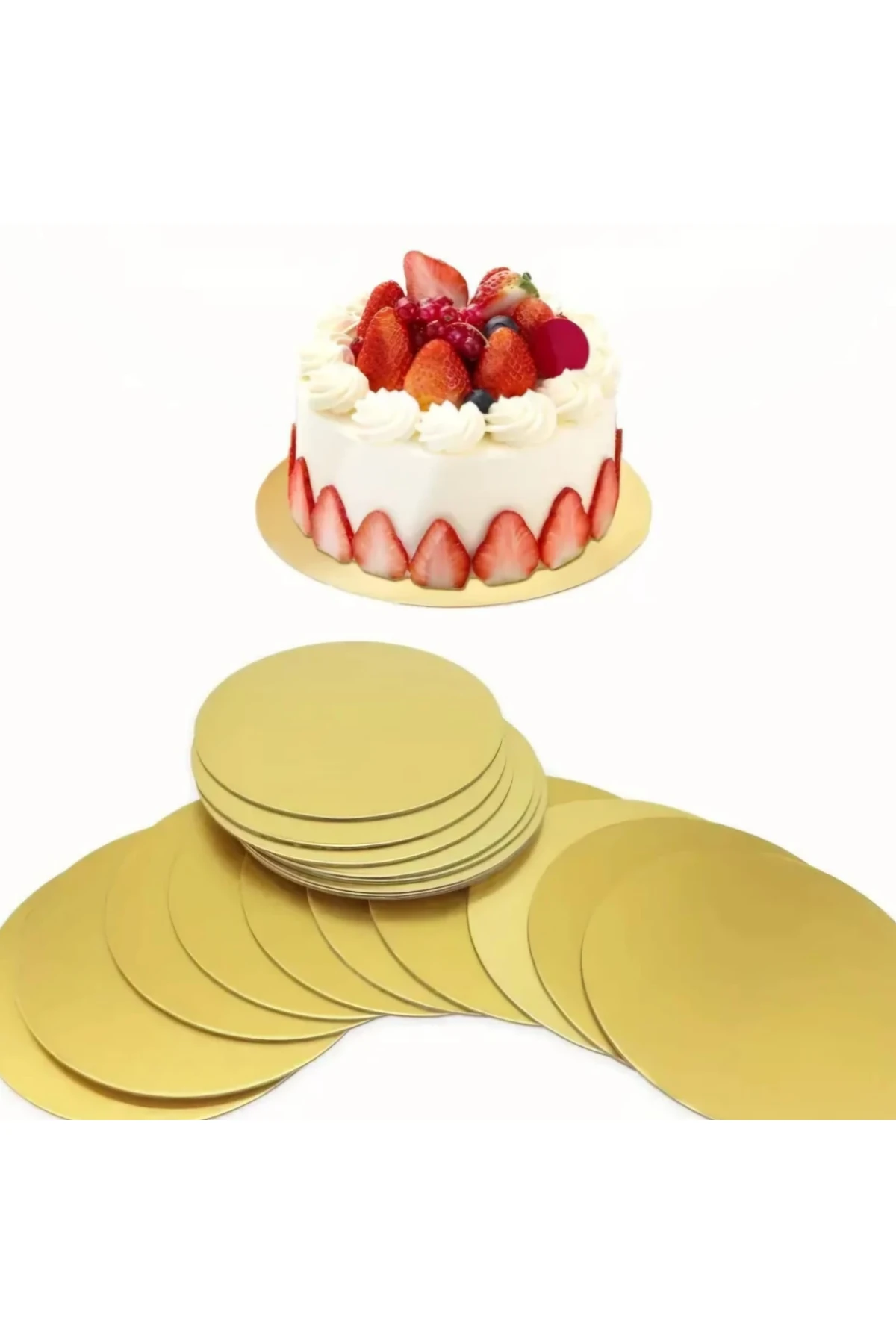 Gold Yuvarlak Pasta Altlığı 1 Adet 32 CM