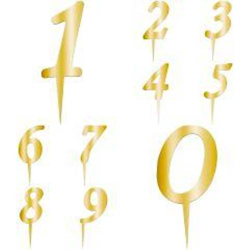 Pleksi Rakam Pasta S�s�, 12,5cm x 5cm - 1 Adet Alt�n