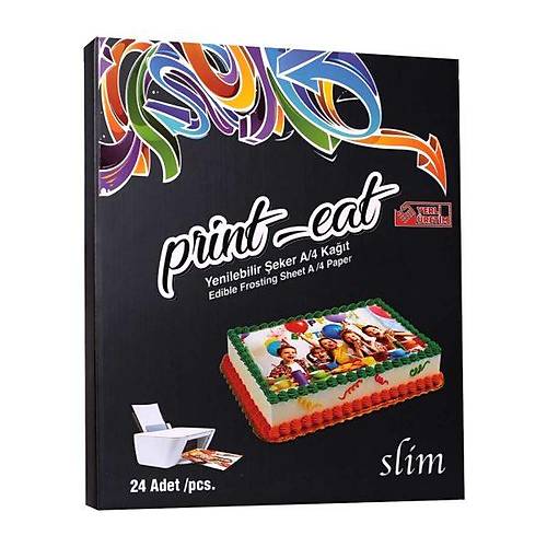 Print-Eat Yenilebilir eker Hamuru A4 Kat 24l Slim