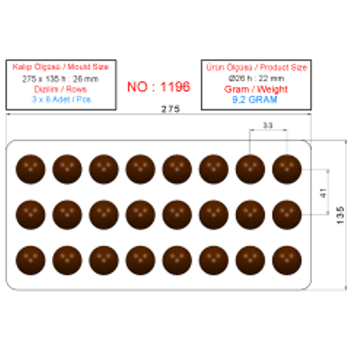 1196 - POLYCARBONATE CHOCOLATE MOLD