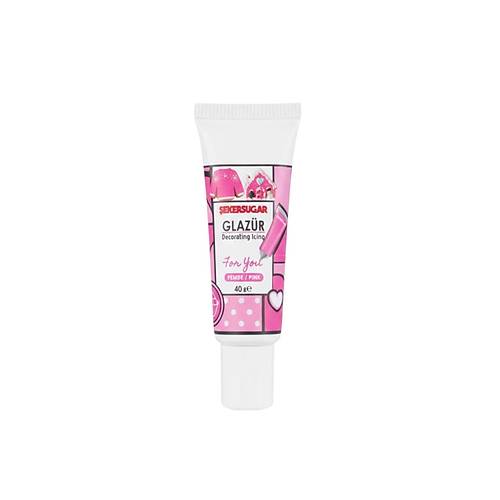 Glaz�r T�p Pembe 40 Gr � Pasta ve Kurabiye Dekor Glaze