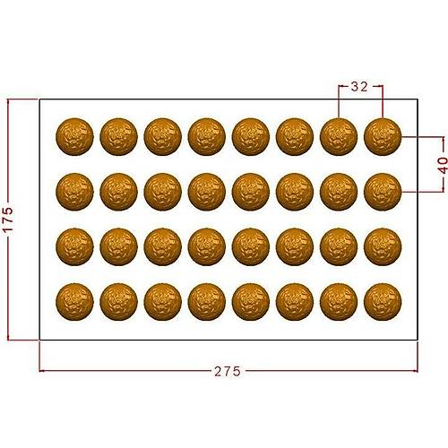 Round Praline Chocolate Mould No: 1007