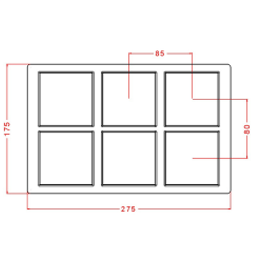 Flat Square Tablet Chocolate Mould No: 868