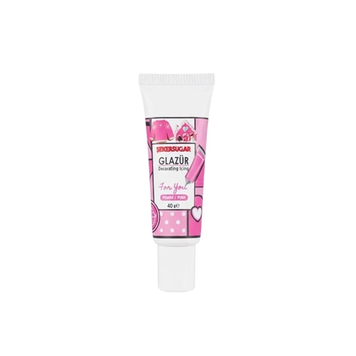 Glaz�r T�p Pembe 40 Gr � Pasta ve Kurabiye Dekor Glaze