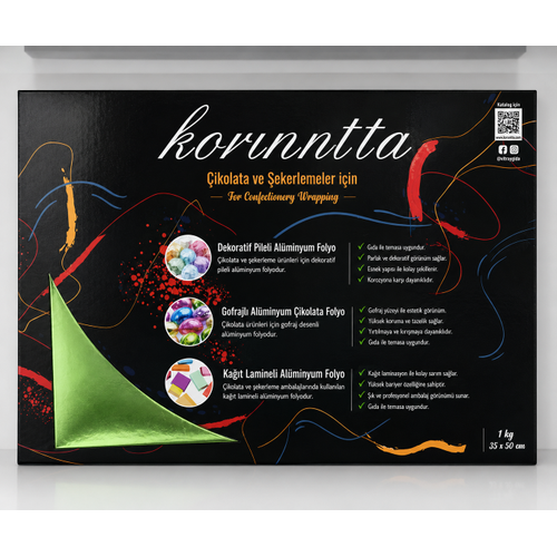 Al�minyum �ikolata Folyosu D�z �am Ye�ili 1KG 35x50 CM