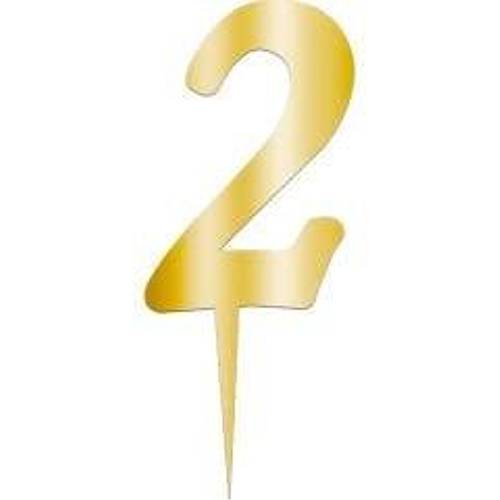 Pleksi Rakam Pasta S�s�, 12,5cm x 5cm - 1 Adet Alt�n
