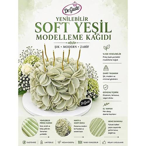 Dr Gusto Yenilebilir Modelleme Ka��d� Soft Ye�il (100 ad)