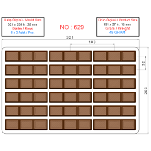 Dikd�rtgen Tablet Polikarbon �ikolata Kal�b� - 0629