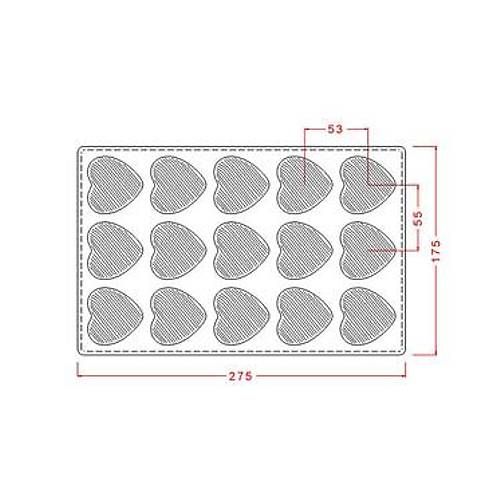 Heart with Lines Mould No: 444