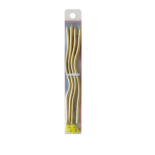 4 LI KIVRIMLI GOLD MUM 20CM Pasta Mumu spiral k�vrak mum kaliteli
