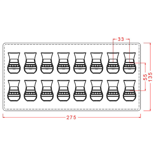 Tea Glass Chocolate Mould No: 496