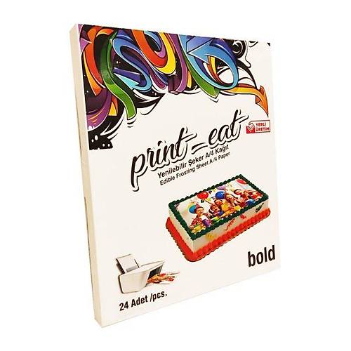 Print-Eat Yenilebilir eker Hamuru A4 Kat 24l Bold