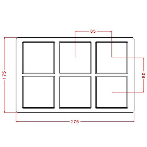 Flat Square Tablet Chocolate Mould No: 868
