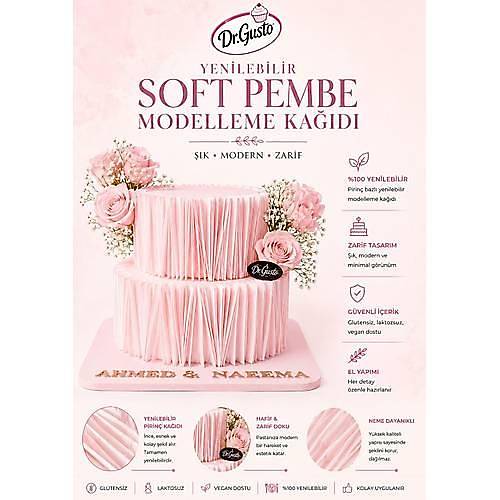 Dr Gusto Yenilebilir Modelleme Ka��d� Soft Pembe (100 ad)