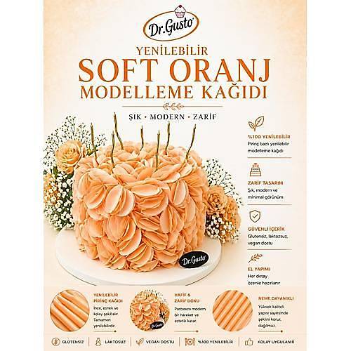Dr Gusto Yenilebilir Modelleme Ka��d� Soft Turuncu (100 ad)