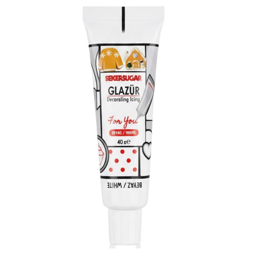 Glaz�r T�p Beyaz 40 Gr � Pasta ve Kurabiye Dekor Glaze