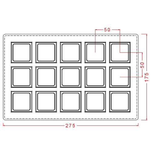 Square With Boarder Chocolate Mould No: 518