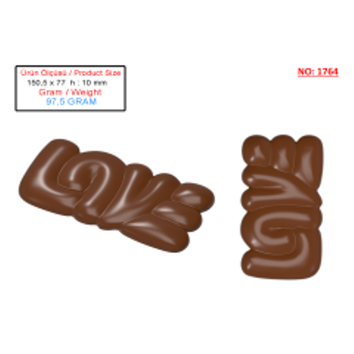 1764 - LOVE Tablet Chocolate Polycarbonate Mold