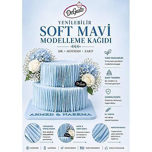 Dr Gusto Yenilebilir Modelleme Ka��d� Soft Mavi (100 ad)