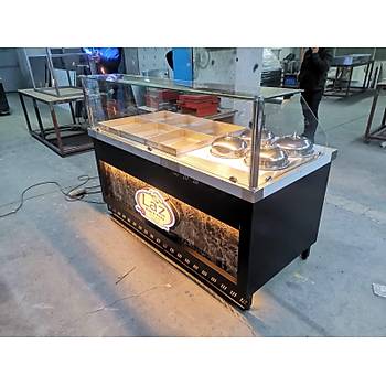 Yemeklik ve Benmari Tezgah� 6+4 Sulu Sistem T�pl�