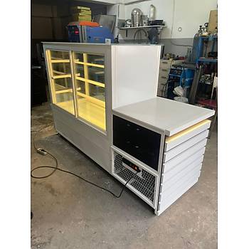Pasta Te�hir Dolab� Kasa Bankolu Beyaz 200 Cm