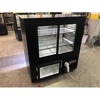 Kebap Dolab� �n Lacivert Ah�ap Dekorlu