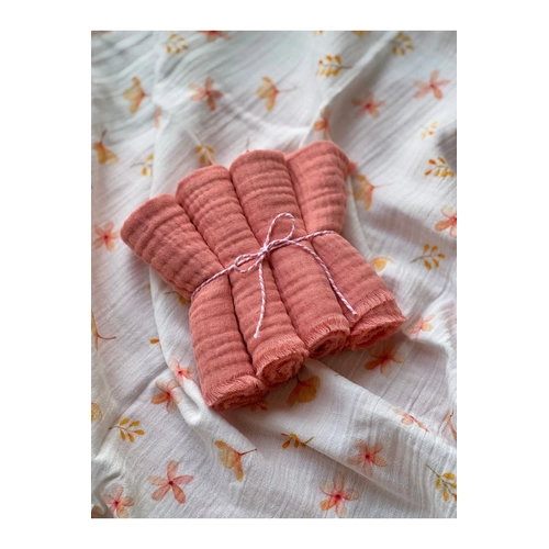 %100 Pamuk Bebek Az Silme Mendili 4'l Set Yavruaz Omuz rts Ter Mendili