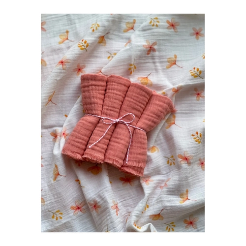 %100 Pamuk Bebek Az Silme Mendili 4'l Set Yavruaz Omuz rts Ter Mendili