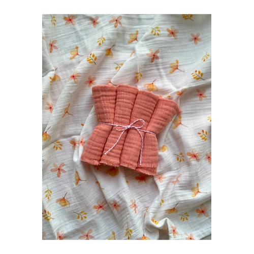 %100 Pamuk Bebek Az Silme Mendili 4'l Set Yavruaz Omuz rts Ter Mendili