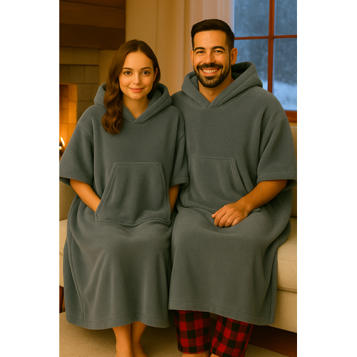 Unisex giyilebilir ev battaniyesi, kap��onlu uzun pan�o
