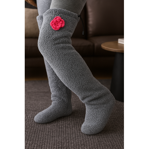 Uzun pelu ev - uyku orab-  rg gl detayl, lastikli ve stopperl