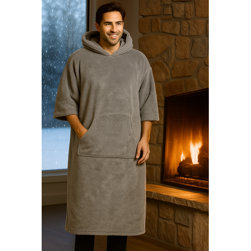 Unisex giyilebilir ev battaniyesi, kap��onlu uzun pan�o