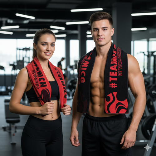 Spor havlusu, unisex, �ift tarafl� spor havlusu